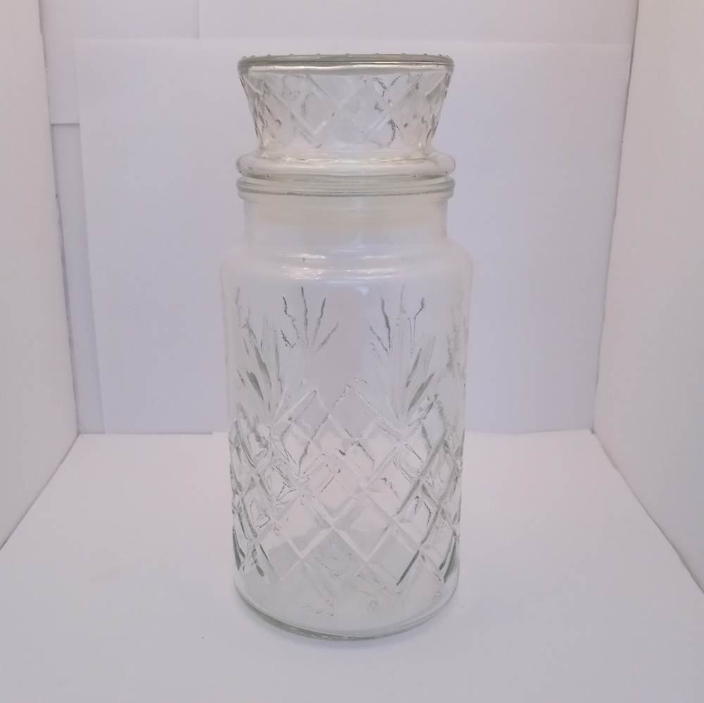 Vintage 1983 Mr. Peanut Clear Glass Canister Planters Jar With Lid
